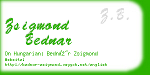 zsigmond bednar business card